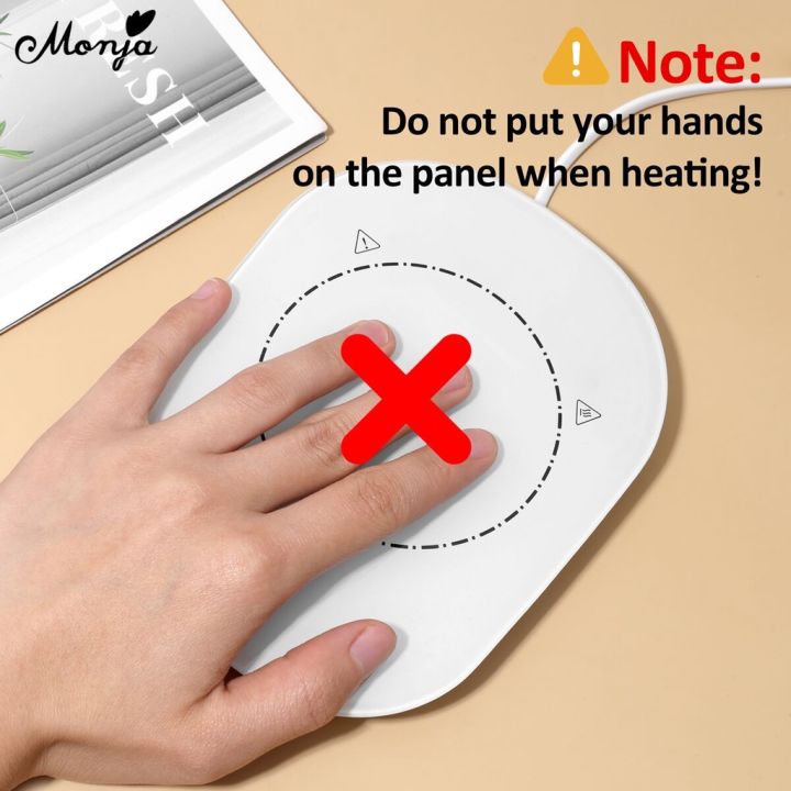 monja-heating-pad-us-plug-extension-gel-phototpy-glue-adjustable-temperature-heater-manicure-machine