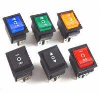 Rectangular Latching Rocker Switch 3 Position 6 Pins Black Red Green Blue Yellow