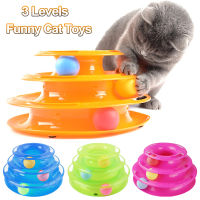 Cat Toy Three Levels Tower Tracks Disc Cat Inligence Amusement Triple Play Disc Toys Ball Training Interactive