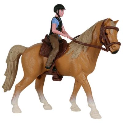 Horse Riding Figures Solid Yellow Horse Model Toys Cowboy Horse Riding Figurine Educational Toy Birthday Christmas Gift for Kids Toddlers Children sweet