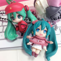 Hatsune โมเดลอะนิเมะ Miku Q พวงกุญแจหัวเข็มขัดหนัง,พวงกุญแจตุ๊กตา Hatsune Miku ตุ๊กตาจี้รูปแกะสลักอะนิเมะ