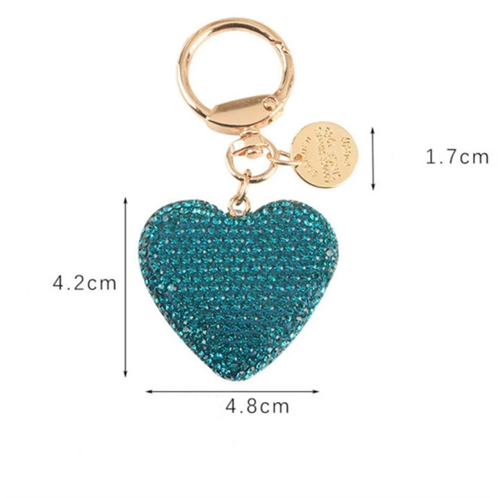 พวงกุญแจของขวัญสำหรับคู่รักกระเป๋าถือรถรูปพีชพลอยเทียมรูปหัวใจ