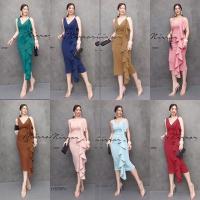 SS11576 Dress เดรส แขนกุด สายเดี่ยว 1 ข้างแต่งระบาย