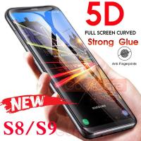 5D เต็มโค้งกระจกนิรภัยสำหรับ S amsung g alaxy S8 S9 บวกป้องกันหน้าจอสำหรับ S amsung A6 A8 2018 หมายเหตุ 8 9 S7 ฟิล์มป้องกัน