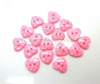 Free shipping -100pcs Pink Dot Heart 2 Holes Resin Sewing Buttons Scrapbooking 15x14mm M01005 Haberdashery