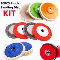 10pcs 100mm Nylon Fiber Wheel Abrasive Disc 4 Wool Grinding Polishing Pad  for Glass Metals Ceramics Marble Wood Crafts Cleaning Tools