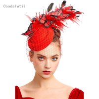 ใหม่งานแต่งงาน bufferfly fascinator หมวกอุปกรณ์เสริมผู้หญิงผีเสื้อ Headwear สุภาพสตรีโบสถ์ Fedora หมวกผม PIN mash หมวก