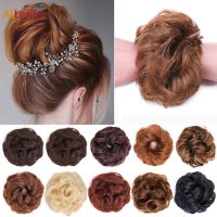 Alileader Synthetic Chignon Hair Extension Curly Fake Hair Bun Short Messy Hair Bun Donuts Elastic Drawstring Ponytail Women Wig  Hair Extensions  Pad