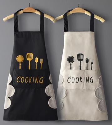 Hand-wiping kitchen Household Cooking Apron Men Women Oil-proof  Waterproof Adult Waist Fashion Coffee Overalls Wipe Hand Apron Aprons