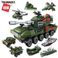 Enlightenment blocks - 09 type vehicles 1803 military tanks 8 1 assembly boy good intelligence toys