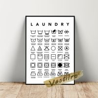 Laundry Room Print Art Poster Wall Decor Canvas Painting Guide Stain Removal Light Sign Wall Stickers Restroom Bathroom Decorate
