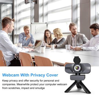 ZZOOI Webcam With Microphone For Desktop  1080P HD USB Computer Cameras With Privacy Cover&Webcam Tripodfor PC Zoom Video/Gaming/Skype