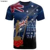 Xzx180305 country standard ANZAC Day repelling day custom name 3D printing men T-shape tips tee short sleeve milk fiber Ops