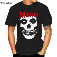 ใหม่ เสื้อยืด พิมพ์ลายโลโก้หัวกะโหลก Misfits Punk Band สีแดง แฟชั่นฤดูร้อน ไซซ์ S - 2Xl  3LD6