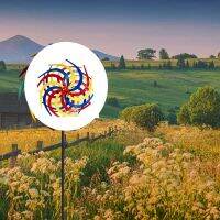 Colorful Wind Spinner Willow Leaves Dual Direction 360 Degree Windmills for Outdoor Yard Patio Lawn