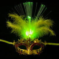 Masquerade Costume Carnival Cosplay Halloween Glowing s Venetian Feather