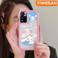 YIWESAN เคสสำหรับ Xiaomi Poco X4 NFC ลายการ์ตูน Cinnamoroll เคสรูปโบว์มอนสเตอร์ตัวเล็กเคสนิ่มทนต่อการเสียดสีเคสโทรศัพท์โปร่งใสฝาครอบป้องกันเลนส์กล้องถ่ายรูป TPU