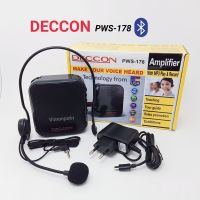 ลำโพงขยายเสียงมินิคาดเอว Deccon รุ่น PWS-178 เชื่อมต่อบลูทูธได้ พร้อมไมค์สายครอบศีรษะ /อัดเสียงผ่านไมโครโฟนได้ ตู้ลำโพงอเนกประสงค์