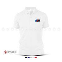 เสื้อโปโล Sulam BMW M Performance Design M Sport,เสื้อโปโลไฟเบอร์ M สัญลักษณ์ Baju Lelaki ผ้าฝ้ายแฟชั่นแบบลำลองปัก