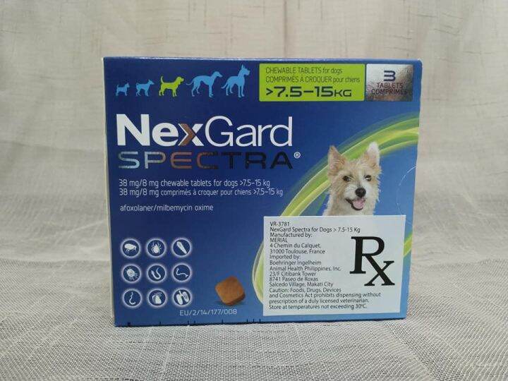 NexGard Spectra 7.6.15kg (3 Chewable Tablets) Anti - Tick & Fleas ...