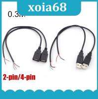 xoia68 Shop 0.3m 2 Pin 4 Pin USB 2.0 A Female Male Jack Power Charge Deta Cable Cord Extension Wire Connector DIY 5V Adapter