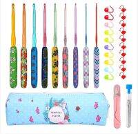 ♚ 9Pcs Color Soft Handle Crochet Set Pastoral Style Weaving Tool Soft Pottery Printing Creative Artware DIY Weaving Tools