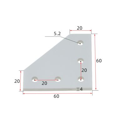 ☬ Joining Plate Angle Bracket 2020 Series Silver Without Screws 5 Hole 90 Degree Black Fasteners Home Improvement