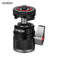 Andoer 2 In 1มินิเย็นรองเท้าหัวใช้งานได้สองแบบ1/4สกรูเย็นรองเท้า Mount 360 ° หมุนอะลูมินัมอัลลอยใช้งานร่วมกับกล้องที่วางโทรศัพท์ Speedlite ไม้เท้าเซลฟีขาตั้งสามขา