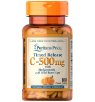 Puritans Pride Vitamin C-500 mg with Rose Hips Timed Release / 100 Caplets