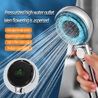 New Arrival Temperature Digital Display LED Shower Head High Pressure Handheld Pressurized Adjustable Water Saving Showerhead Showerheads