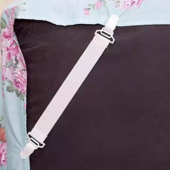 Bed Sheet Holders Straps Fasteners - 4 Pcs Triangle Sheet Fasteners Fitted Sheet Corner Holder Elastic Adjustable Band Sheet Holders Clip Suspenders