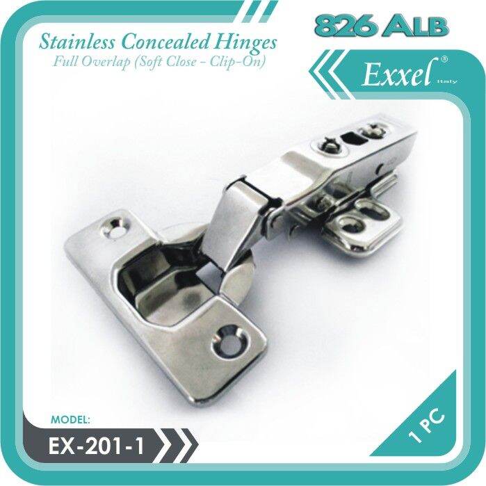 Concealed Hinges Stainless Soft Close Full Overlap Ex201 1 1pc Lazada Ph