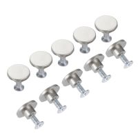 【YD】 Botões Redondos com Parafusos Alças Puxadores De Botão Prata Gaveta Cozinha Porta Armário Móveis Decoração Simples 12x5mm 10Pcs