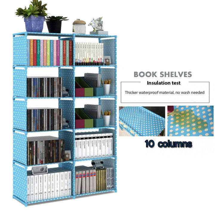 10 Columns Book Shelf Organizer Storage Rack Lazada PH