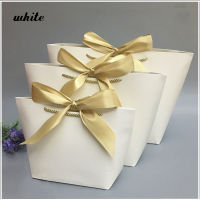 10Pcs Favor Bow Ribbon Gift Bag Recyclable DIY Paper Bags For Clothes Wedding Birthday Party With Handle s Celetion Decor
