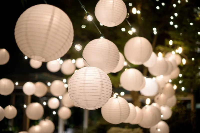 36pcs Paper Lanterns With Led Set-mixed Size Round Paper Lantern Lamp  Shade-led Light With Battery-diy Craft Decoration Wedding Party Supply 