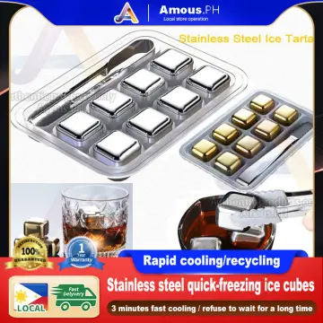 amousa Stainless Steel Ice Cubes Reusable Metal Chilling Stones