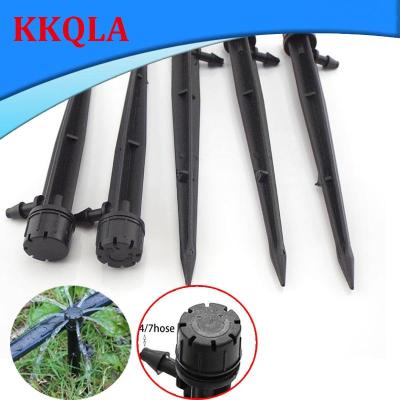 QKKQLA 10pcs 4/7mm Hose Water Dripper Inserting Ground Garden Watering Aspersor Irrigation Sprinkler 360 Degree Drippers