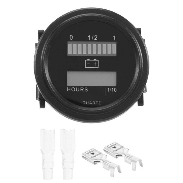 LED with Hour Meter Round Battery Indicator Meter Gauge 12/24V 36V 48V