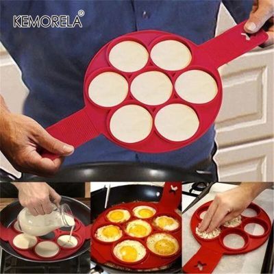 แหวนทำแพนเค้กไข่แบบไม่ติดหม้ออาหารทำแม่พิมพ์ซิลิโคนอุปกรณ์ที่ใช้ในครัวทำอาหารจานไข่อุปกรณ์อบไข่วิเศษ
