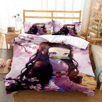 【hot】✇┇▬ Demon Slayer Print Three Piece Set Fashion Article Children or Adults for Beds Quilt Covers Pillowcases