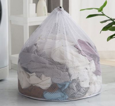 Laundry net bag  ถุงซักผ้าใหญ่ ถุงตาข่ายหูรูด ถุงซักผ้าหยาบ ถุงซักผ้า  ถุงซัผ้านวม ถุงใส่ผ้าซัก ถุงใส่ผ้าไปซัก ถุงซักผ้าแบบดี ขนาด 60x80 cm