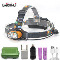 8000 LM USB Charge XM-L T6 Headlamp 2*T6 LED Powerful Focus Head Light 3 Modes Camp Head Lampe LED Headlight