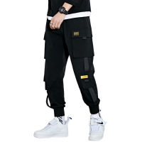 Mens Thin Cargo Pants Solid Color Breathable Zip Strips Pockets Long Pants Male Loose Fashion Beach Casual Streetwear Pants 2022