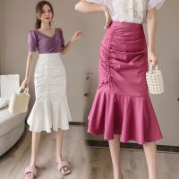 {Summer skirt} กระโปรงยาวไม่สมมาตรแบบเกาหลีสีดำสีขาว Aliexpress