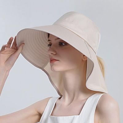 หมวกกันแดด Swr-029ฤดูร้อนสำหรับผู้หญิงหมวกกันแดดมีหมวกปานามาสำหรับไปทะเลป้องกันคอหมวกบังแดด