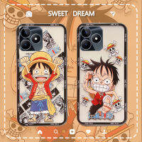 เคสโทรศัพท์ขายดีสำหรับ Realme C51 NFC อะนิเมะหนึ่งชิ้น Luffy ตลกรูปการ์ตูนเคสนิ่มโปร่งใสฝาครอบป้องกันเลนส์กล้อง