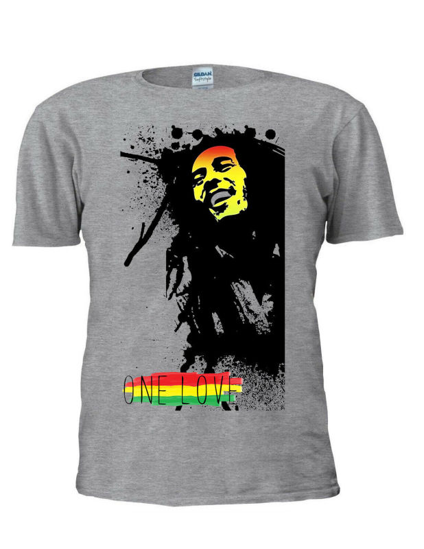 Bob Marley T-Shirt Multi Coloured Face Mens Reggae Jamaica Unisex Tee Top 