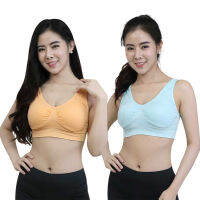 GENIE BRA CANDY P.2 ส้ม,ฟ้า SIZE XL ชั้นในสาวอวบสวมสบาย ระบายอากาศเยี่ยม หยืดหยุ่นสูง ซักเครื่องได้ ใส่แล้วไม่อึดอัด