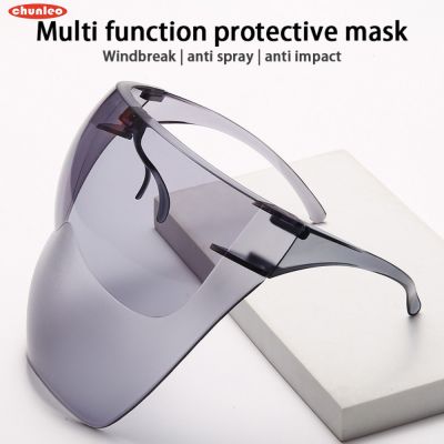 【High Quality】Oversized Full Face Shield Matte Goggles Large Mirror HD Clear Acrylic Sunglasses Outdoor Faceshield Real Anti-fog Blowout Face Cover Colorful
